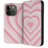 Pink Heart Pattern iPhone 15 Pro Folio Case